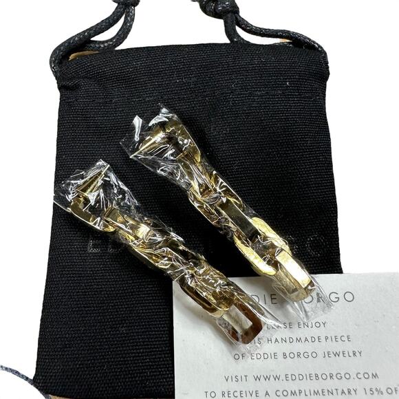 EDDIE BORGO Supra Chain Link Earrings Paperclip New in Package - Picture 4 of 6